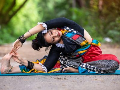 Peaceful setting for a yoga practice, with natural light.